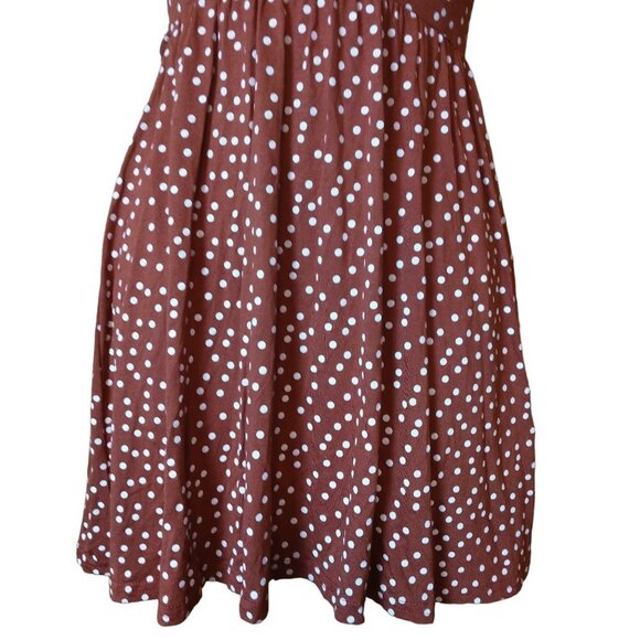 Pretty Little Thing Women's Size 2 Terracotta Polka Dot Short Sleeve Dress - Picture 3 of 6